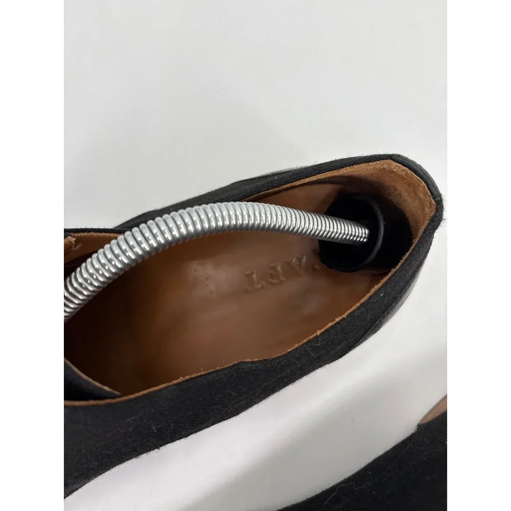 TAFT Jack Shoe Black Canvas Leather Cap Toe Oxford Handcrafted Spain Mens 45
